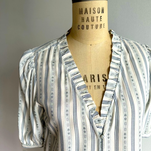 PAIGE Provence Short-Sleeve Blouse Size XS - Picture 2 of 6